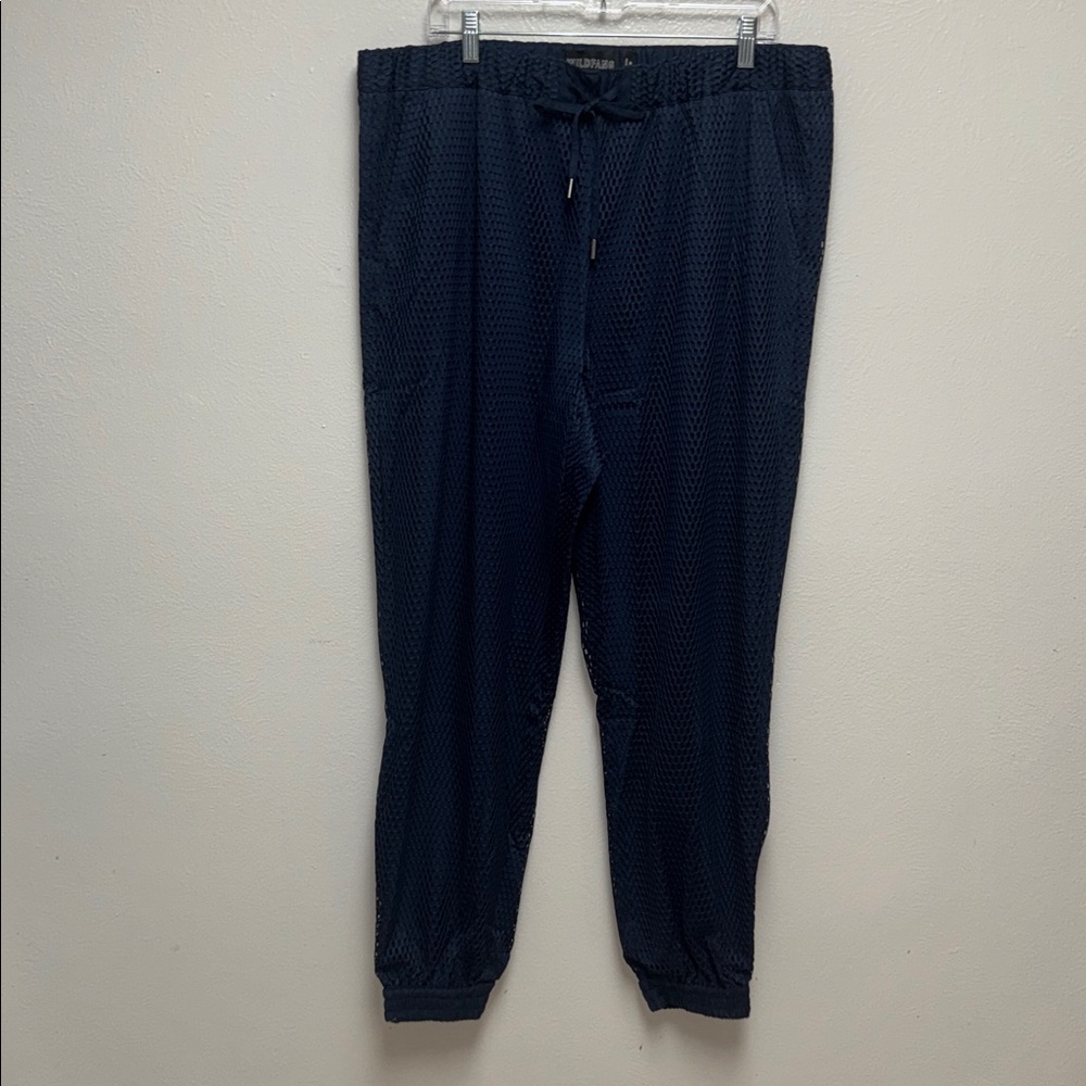 Wildfang Empower Navy Mesh Jogger Pants - Picture 5 of 10